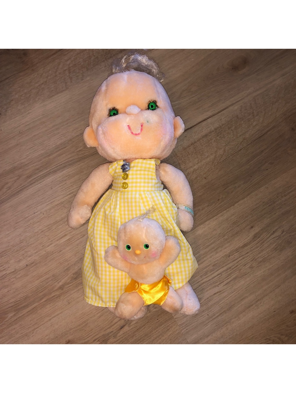 HUGGA BUNCH PATOOTY & CUSHY FLUFFER BABY PLUSH DOLL LOT 2 VINTAGE KENNER 1985